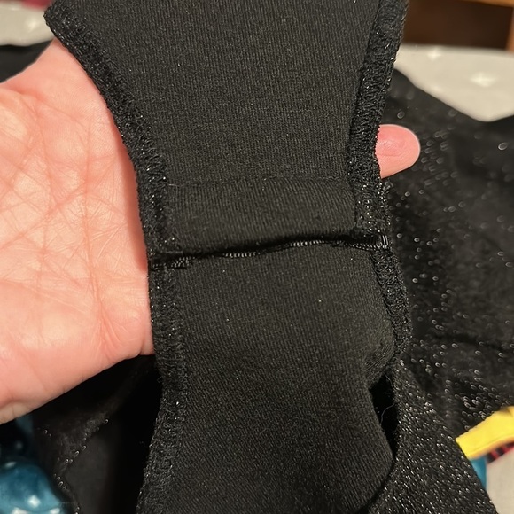 Zara Black Knit Metallic Glitter Ruffle Flounce Bodysuit Size‎ Medium 6096/003 - Picture 15 of 15